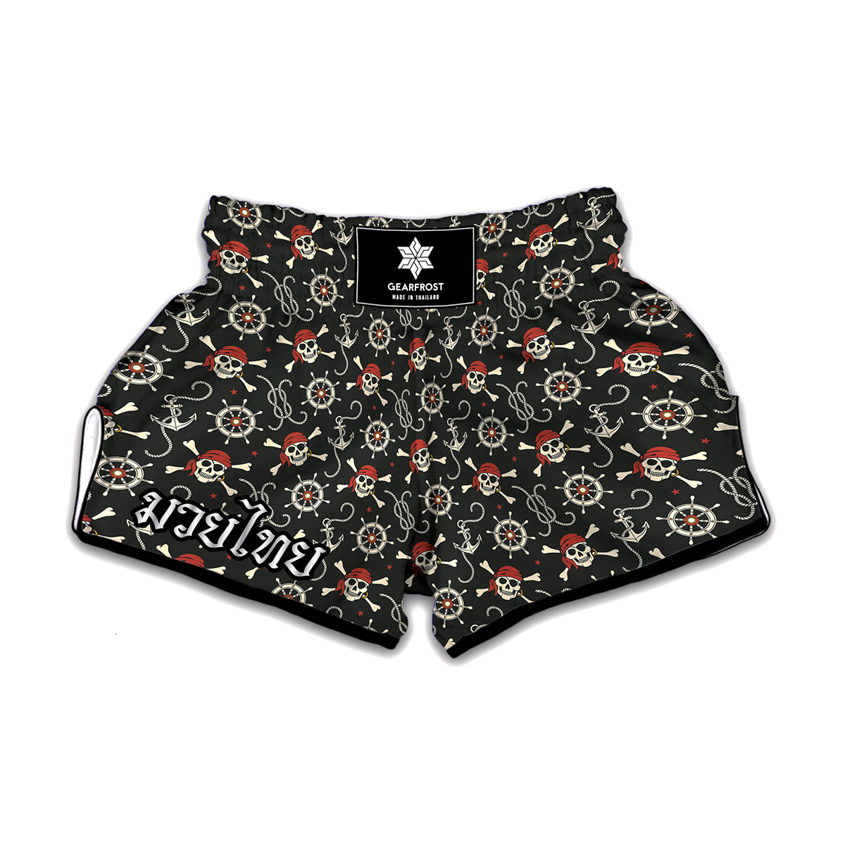 Pirate Theme Pattern Print Muay Thai Boxing Shorts