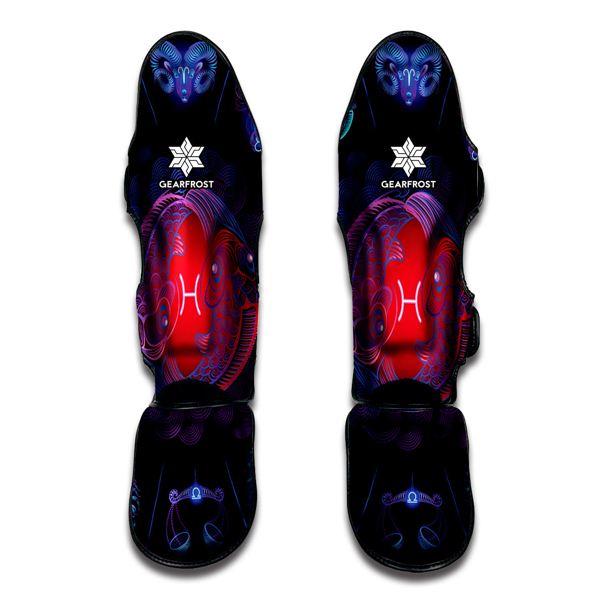 Pisces And Astrological Signs Print Muay Thai Shin Guards