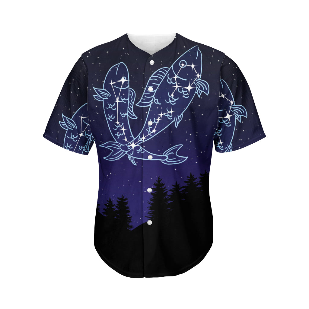 Pisces Constellation Print Men's Baseball Jersey