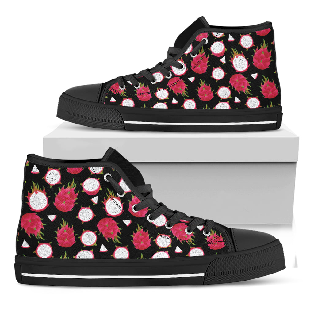 Pitaya Pattern Print Black High Top Shoes