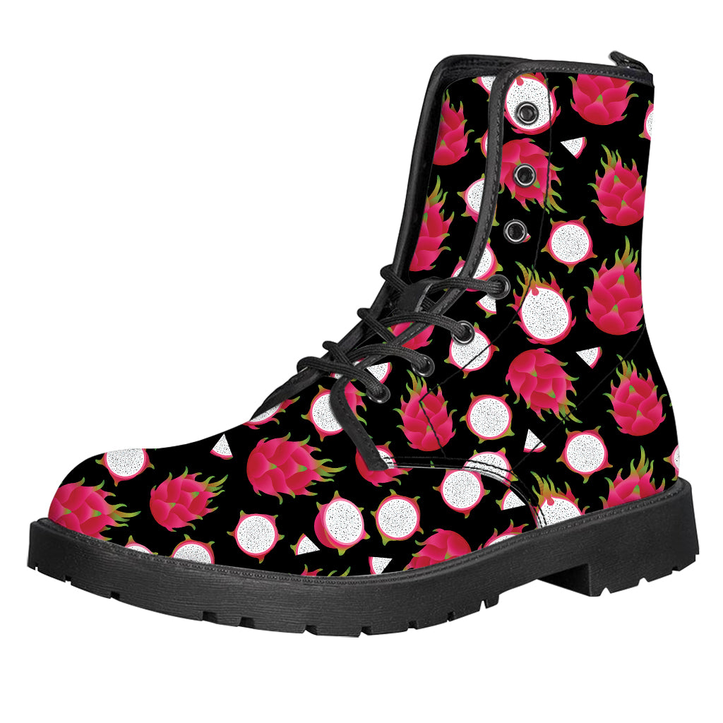 Pitaya Pattern Print Leather Boots