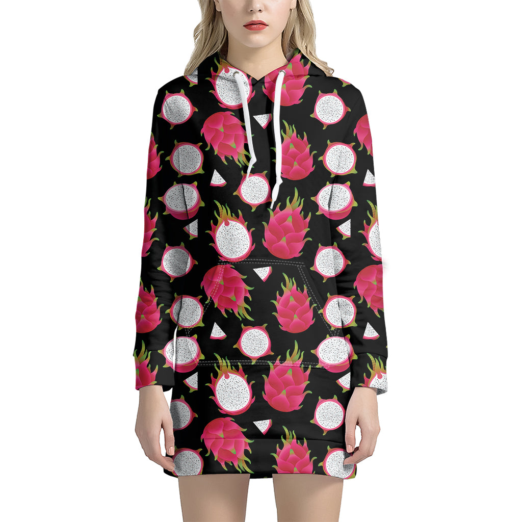 Pitaya Pattern Print Women's Pullover Hoodie Dress