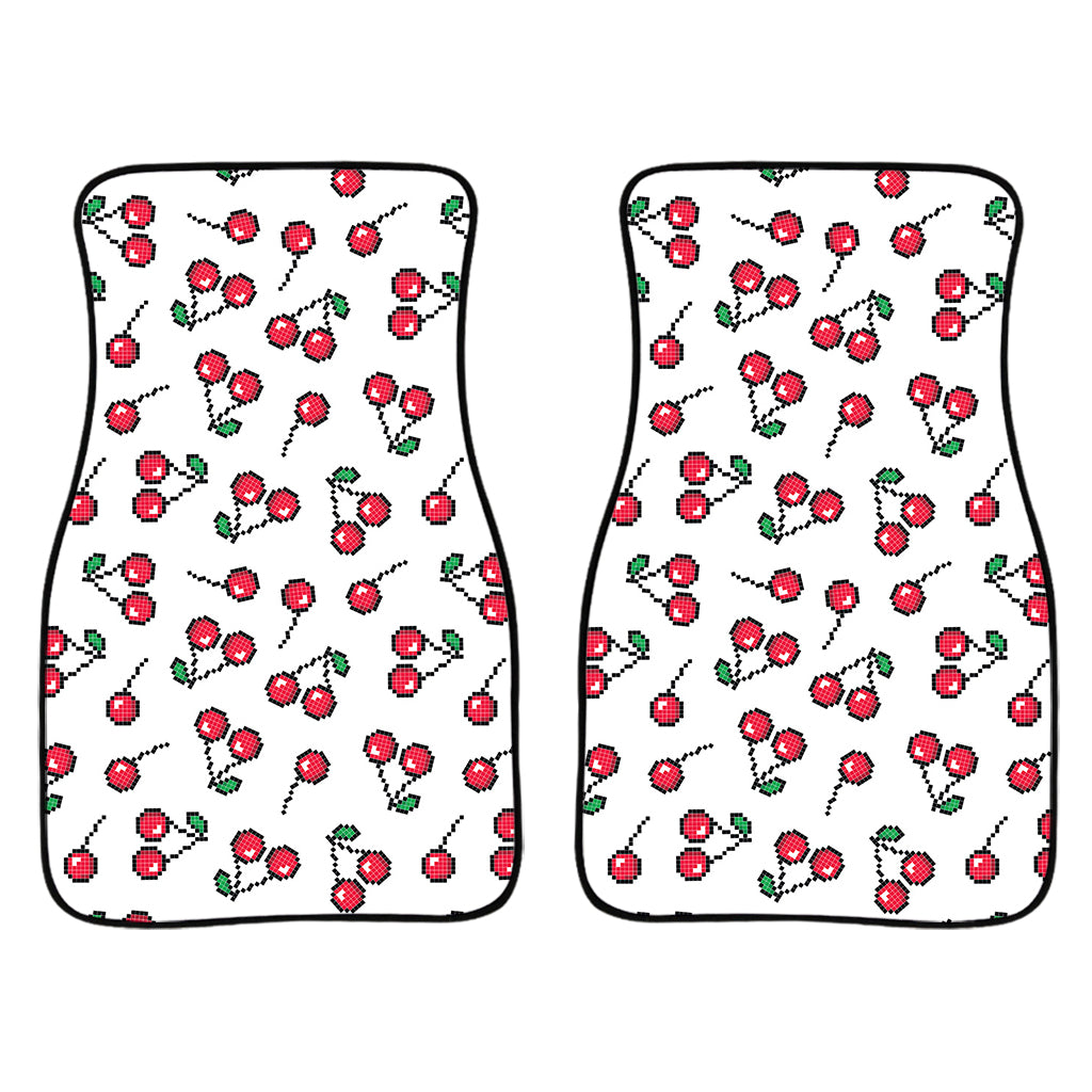 Pixel Cherry Pattern Print Front Car Floor Mats