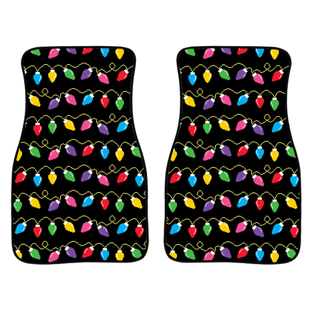 Pixel Christmas Lights Print Front Car Floor Mats