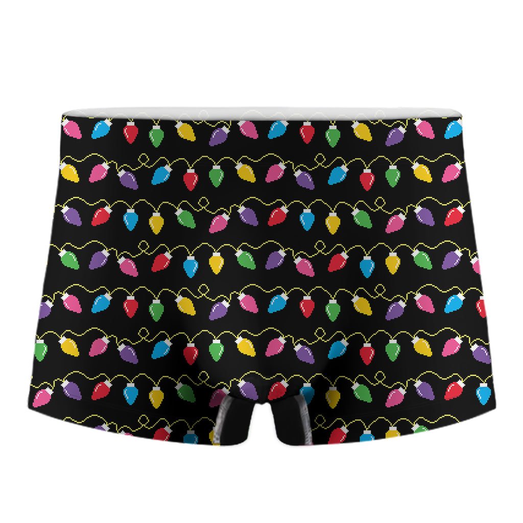 Pixel Christmas Lights Print Men's Boxer Briefs