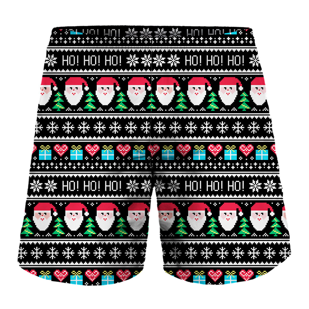 Pixel Christmas Santa Claus Print Men's Shorts