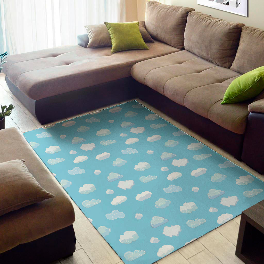 Pixel Cloud Pattern Print Area Rug