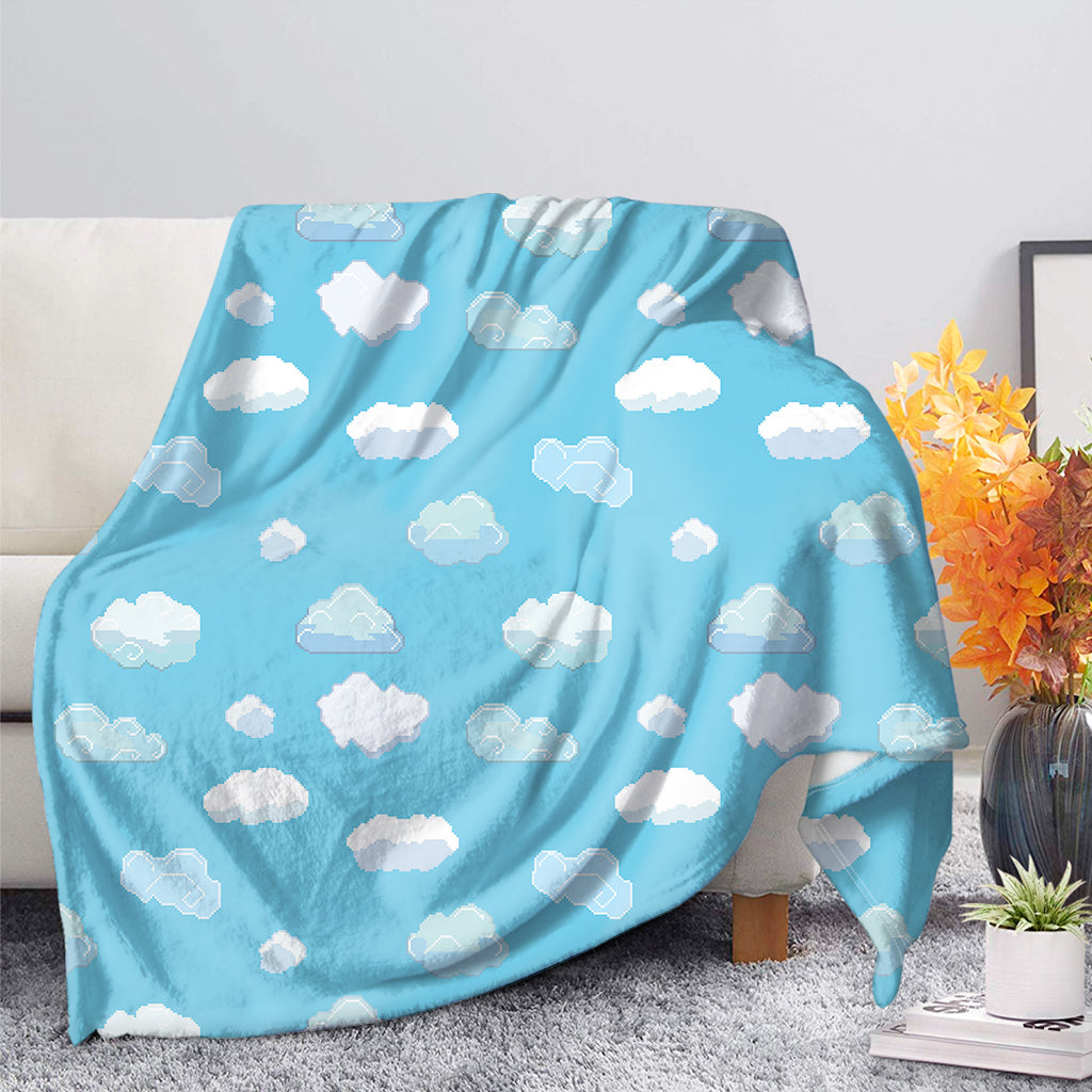 Pixel Cloud Pattern Print Blanket