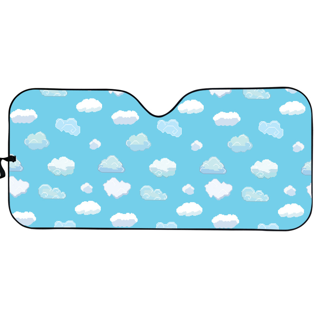 Pixel Cloud Pattern Print Car Sun Shade