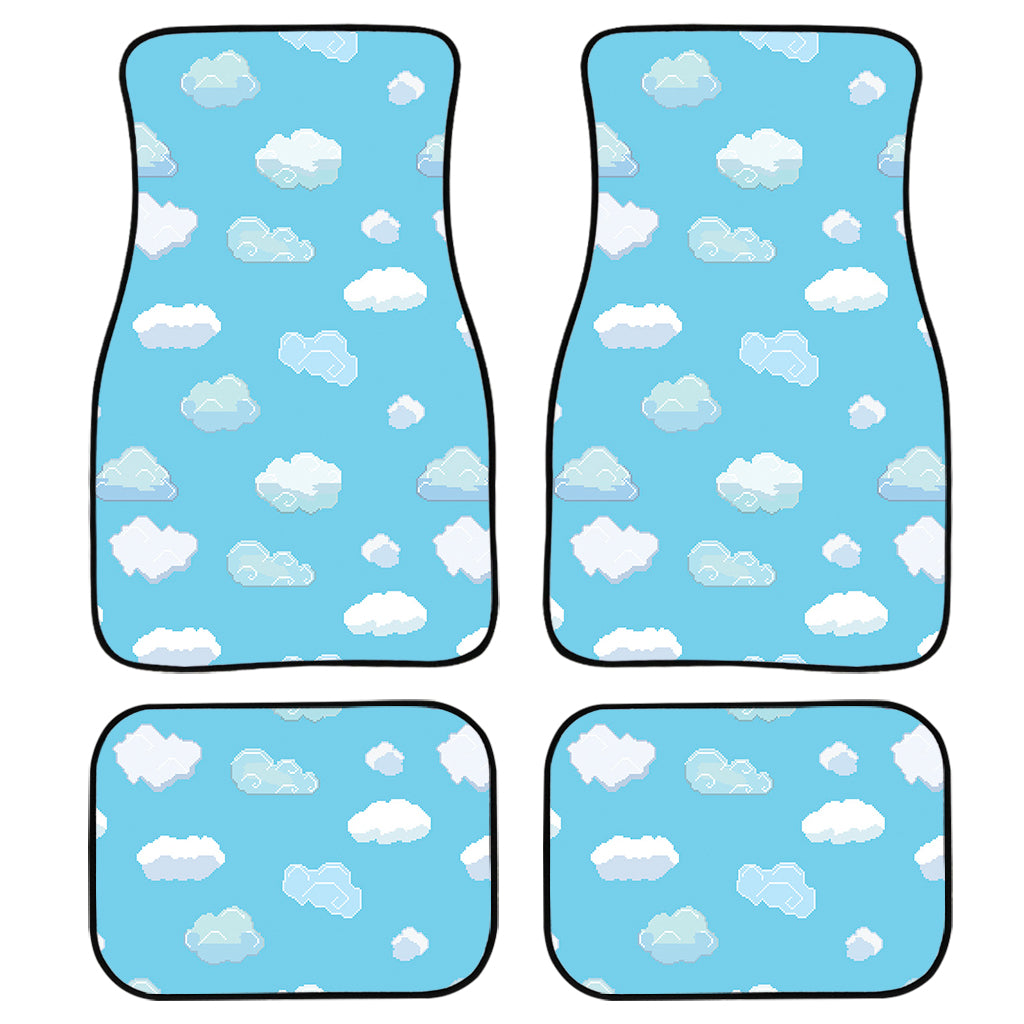 Pixel Cloud Pattern Print Front and Back Car Floor Mats