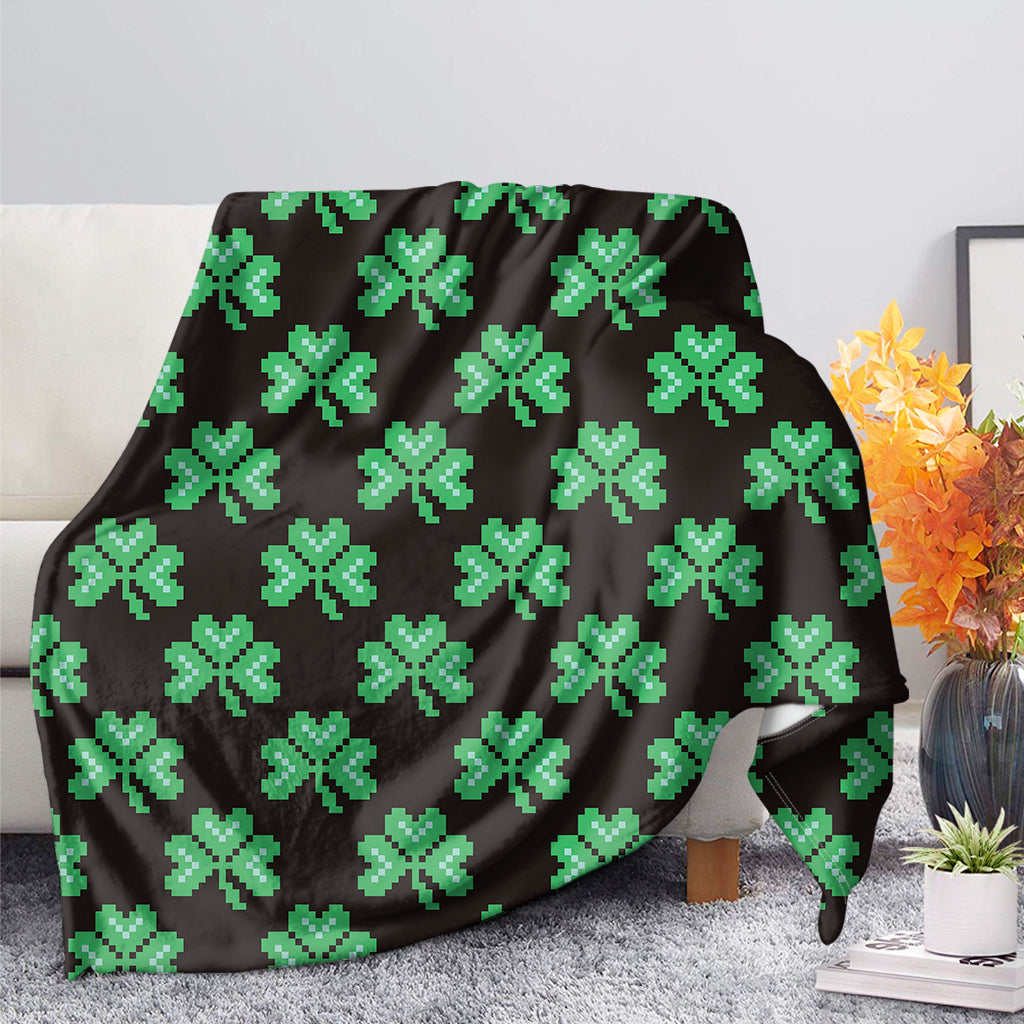 Pixel Clover St. Patrick's Day Print Blanket