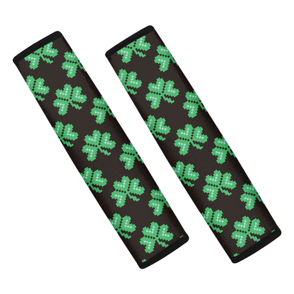 Pixel Clover St. Patrick's Day Print Car Seat Belt Covers