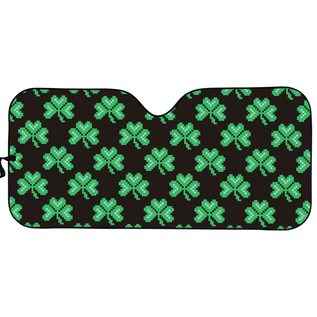 Pixel Clover St. Patrick's Day Print Car Sun Shade