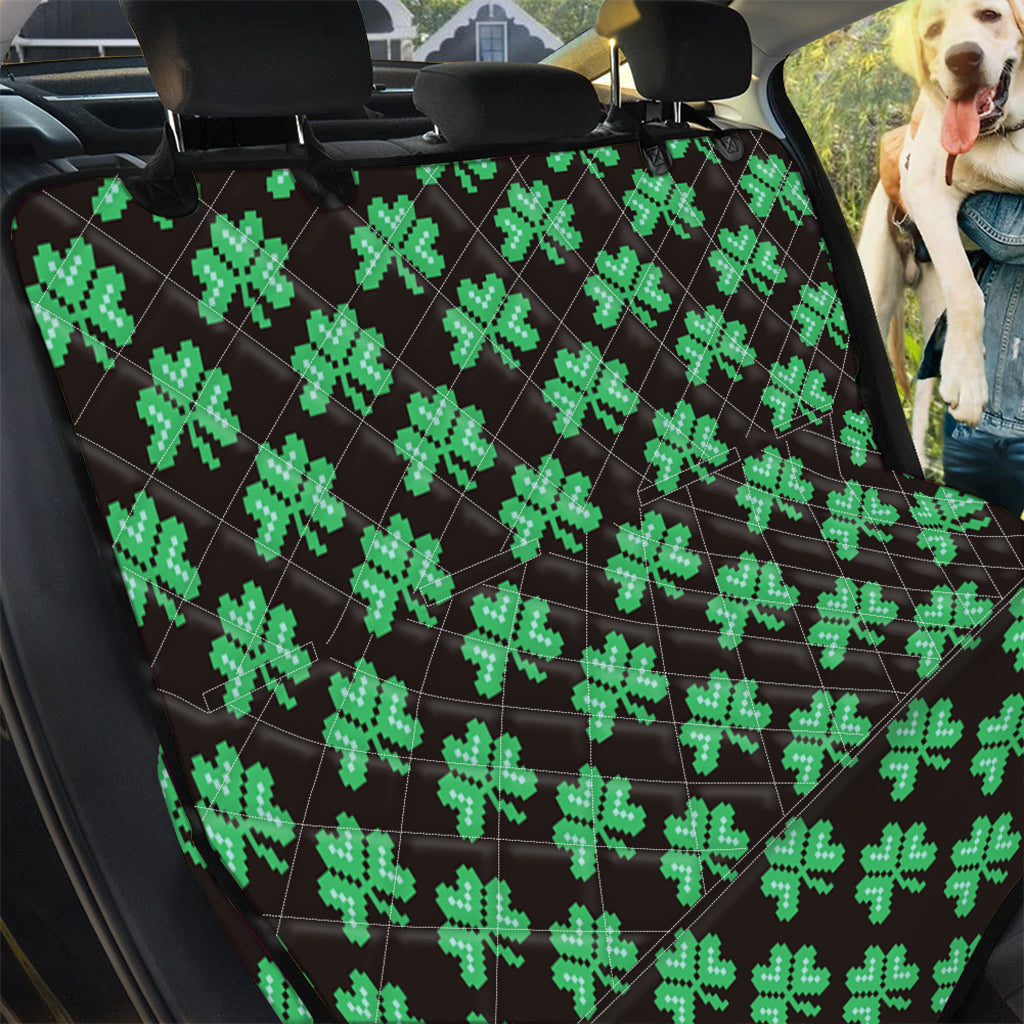 Pixel Clover St. Patrick's Day Print Pet Car Back Seat Cover