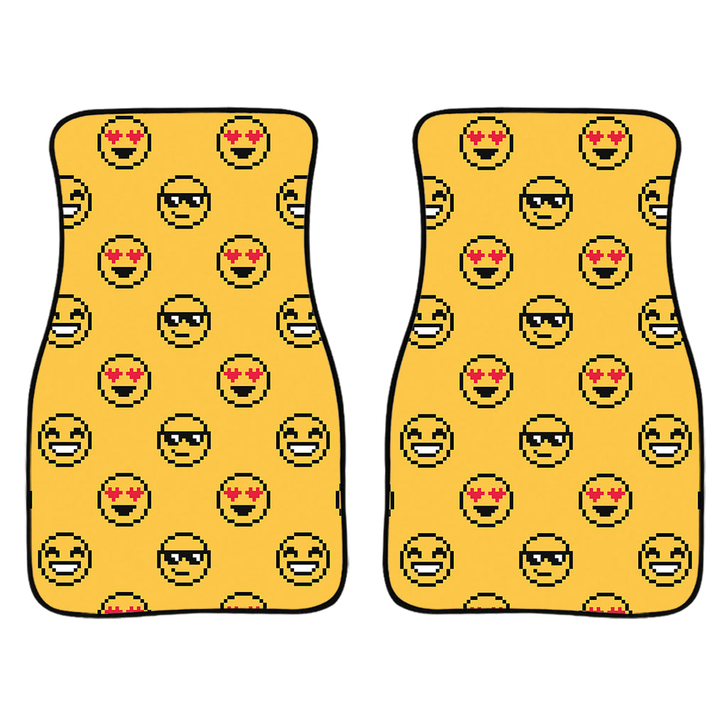 Pixel Emoji Pattern Print Front Car Floor Mats