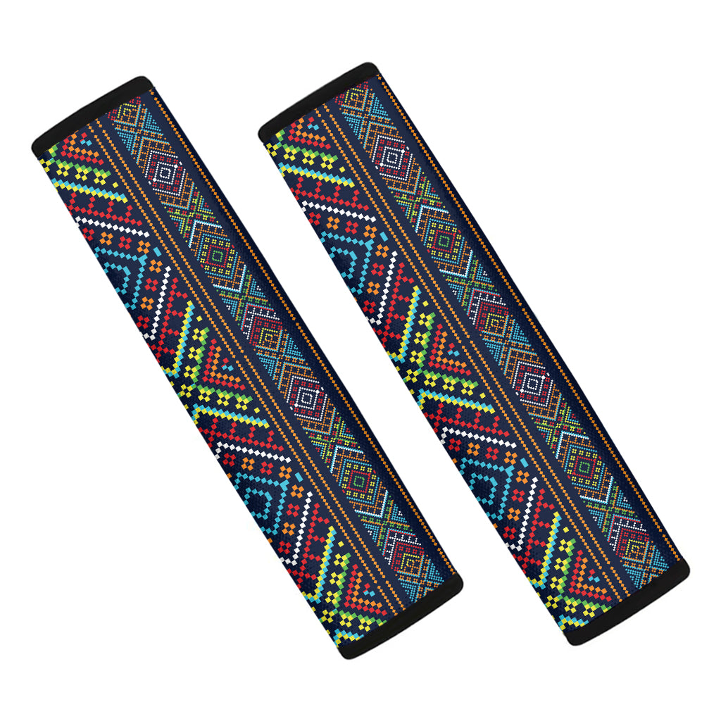 Pixel Ethnic Pattern Print Car Seat Belt Covers