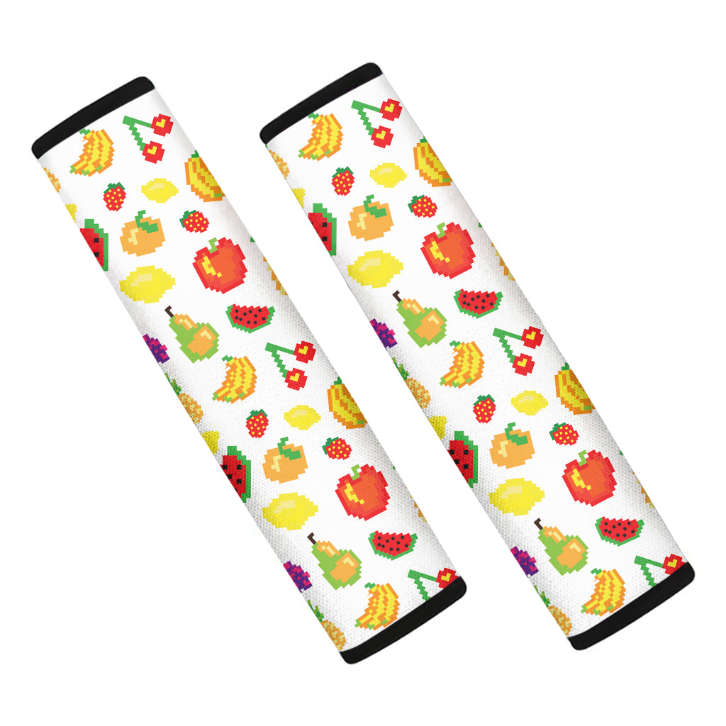 Pixel Fruits Pattern Print Car Seat Belt Covers