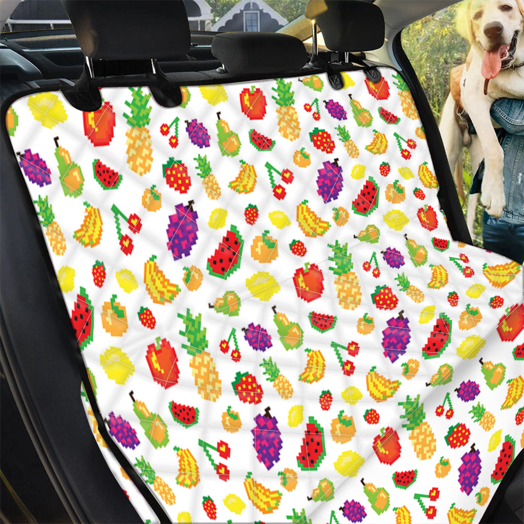 Pixel Fruits Pattern Print Pet Car Back Seat Cover