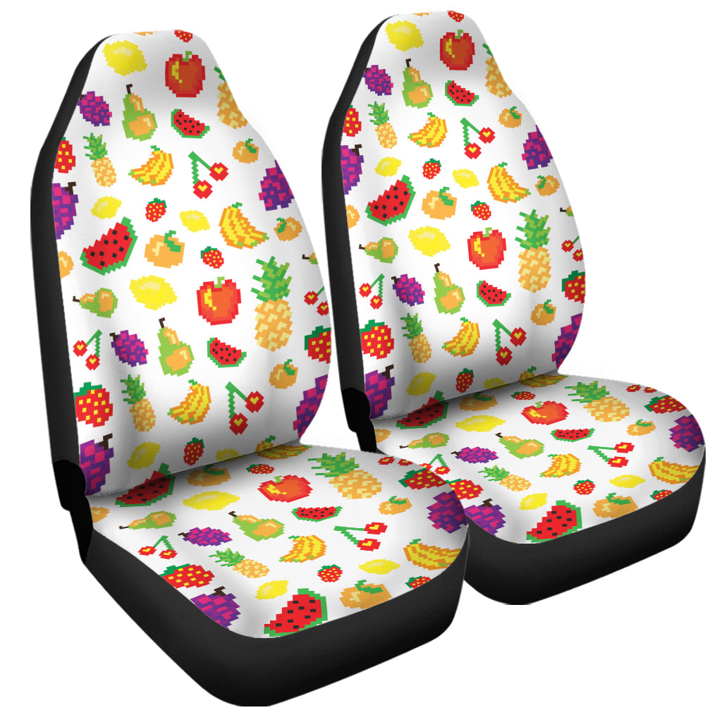 Pixel Fruits Pattern Print Universal Fit Car Seat Covers