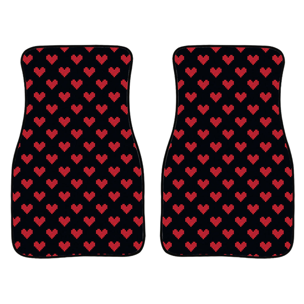 Pixel Heart Pattern Print Front Car Floor Mats