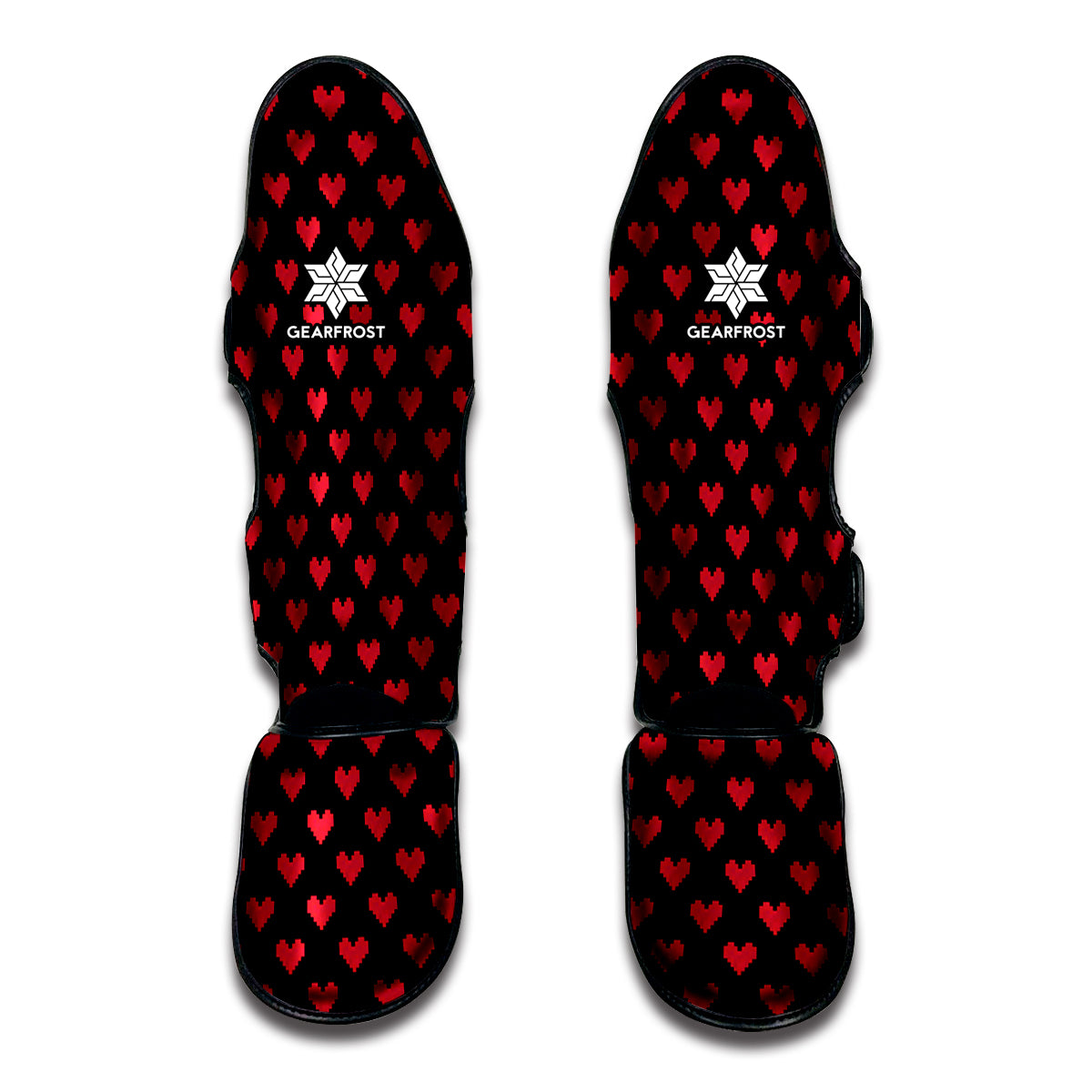 Pixel Heart Pattern Print Muay Thai Shin Guards