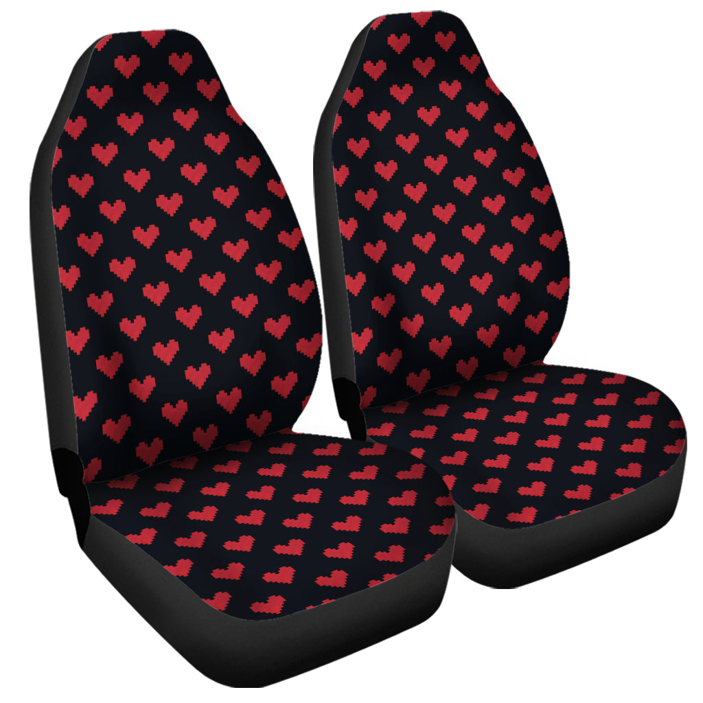 Pixel Heart Pattern Print Universal Fit Car Seat Covers