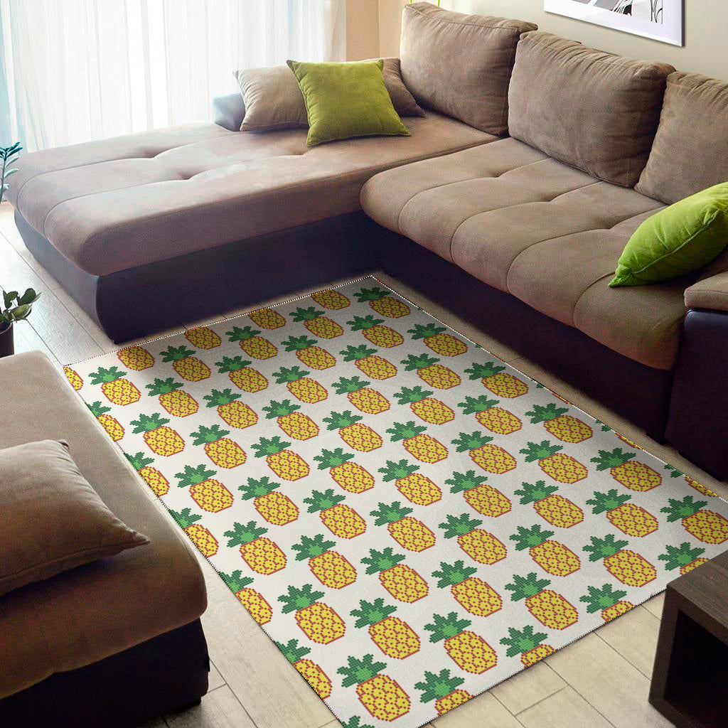 Pixel Pineapple Pattern Print Area Rug