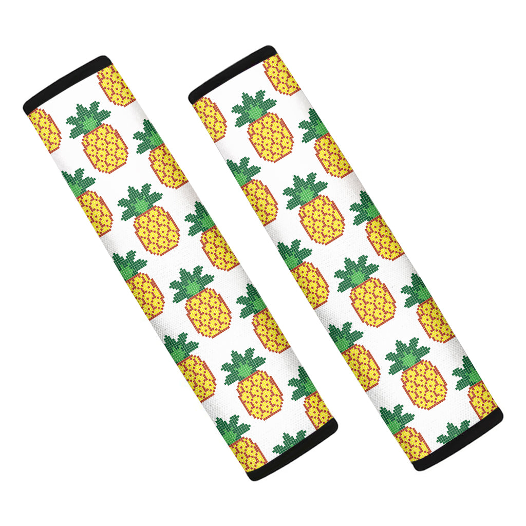 Pixel Pineapple Pattern Print Car Seat Belt Covers