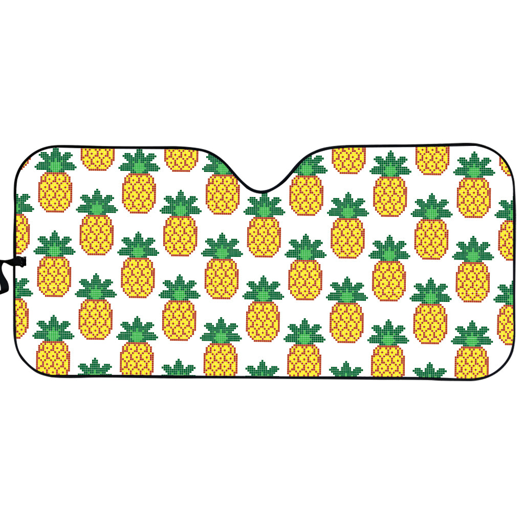 Pixel Pineapple Pattern Print Car Sun Shade