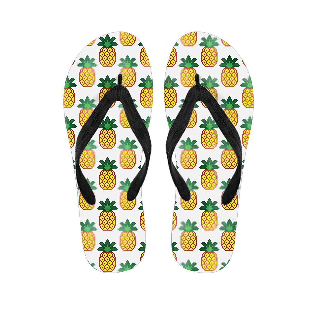 Pixel Pineapple Pattern Print Flip Flops