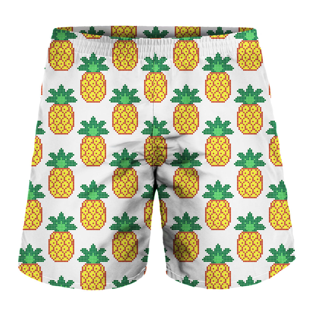 Pixel Pineapple Pattern Print Men's Shorts