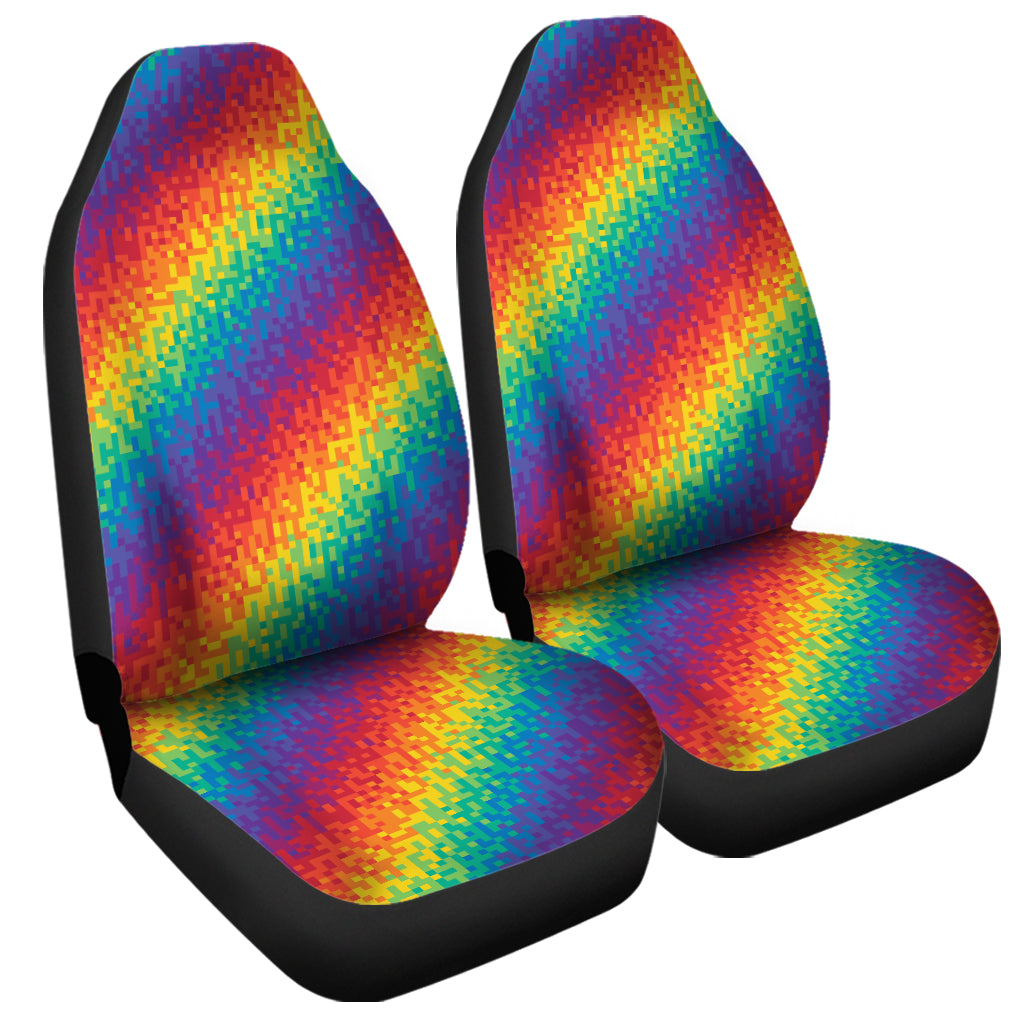 Pixel Rainbow Pattern Print Universal Fit Car Seat Covers