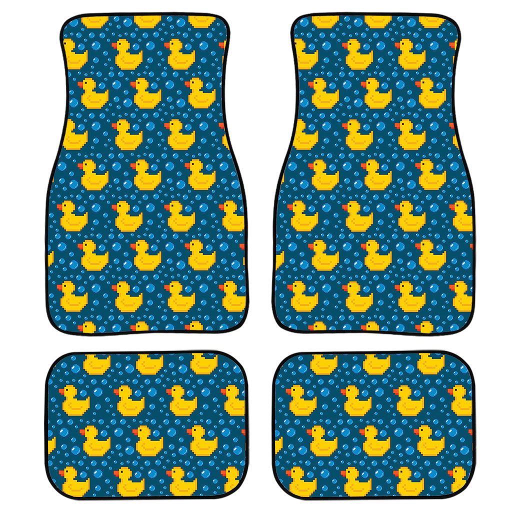 Pixel Rubber Duck Pattern Print Front and Back Car Floor Mats