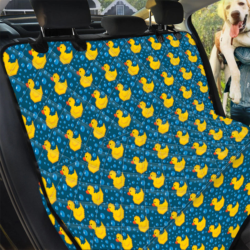 Pixel Rubber Duck Pattern Print Pet Car Back Seat Cover