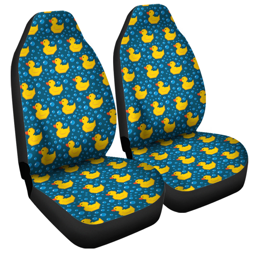 Pixel Rubber Duck Pattern Print Universal Fit Car Seat Covers