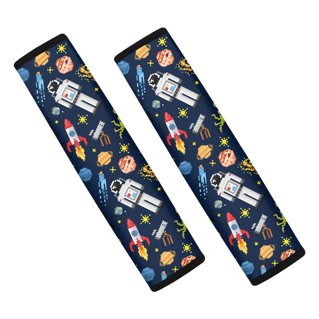 Pixel Space Pattern Print Car Seat Belt Covers