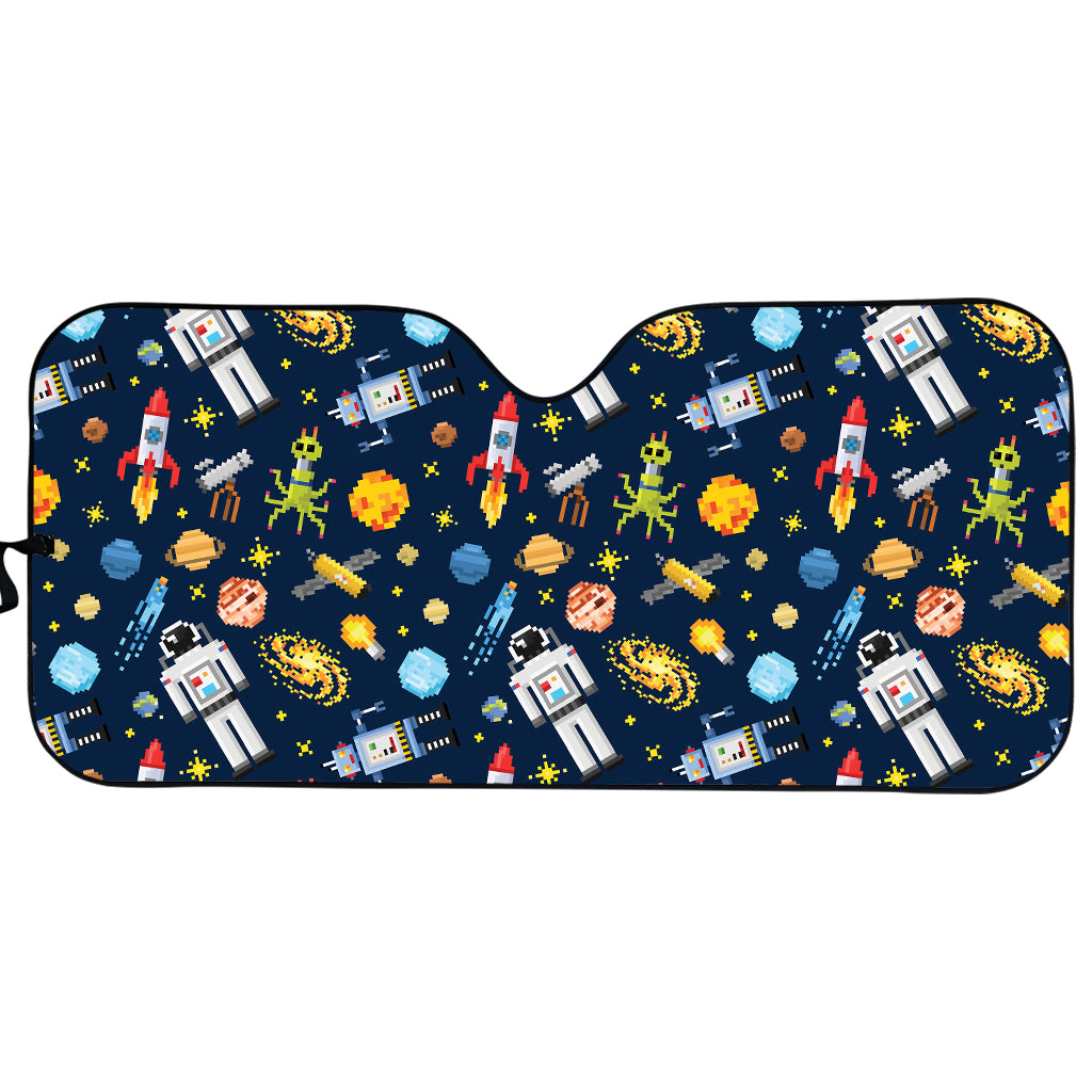 Pixel Space Pattern Print Car Sun Shade