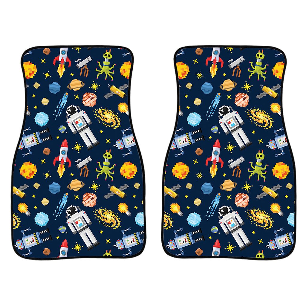 Pixel Space Pattern Print Front Car Floor Mats