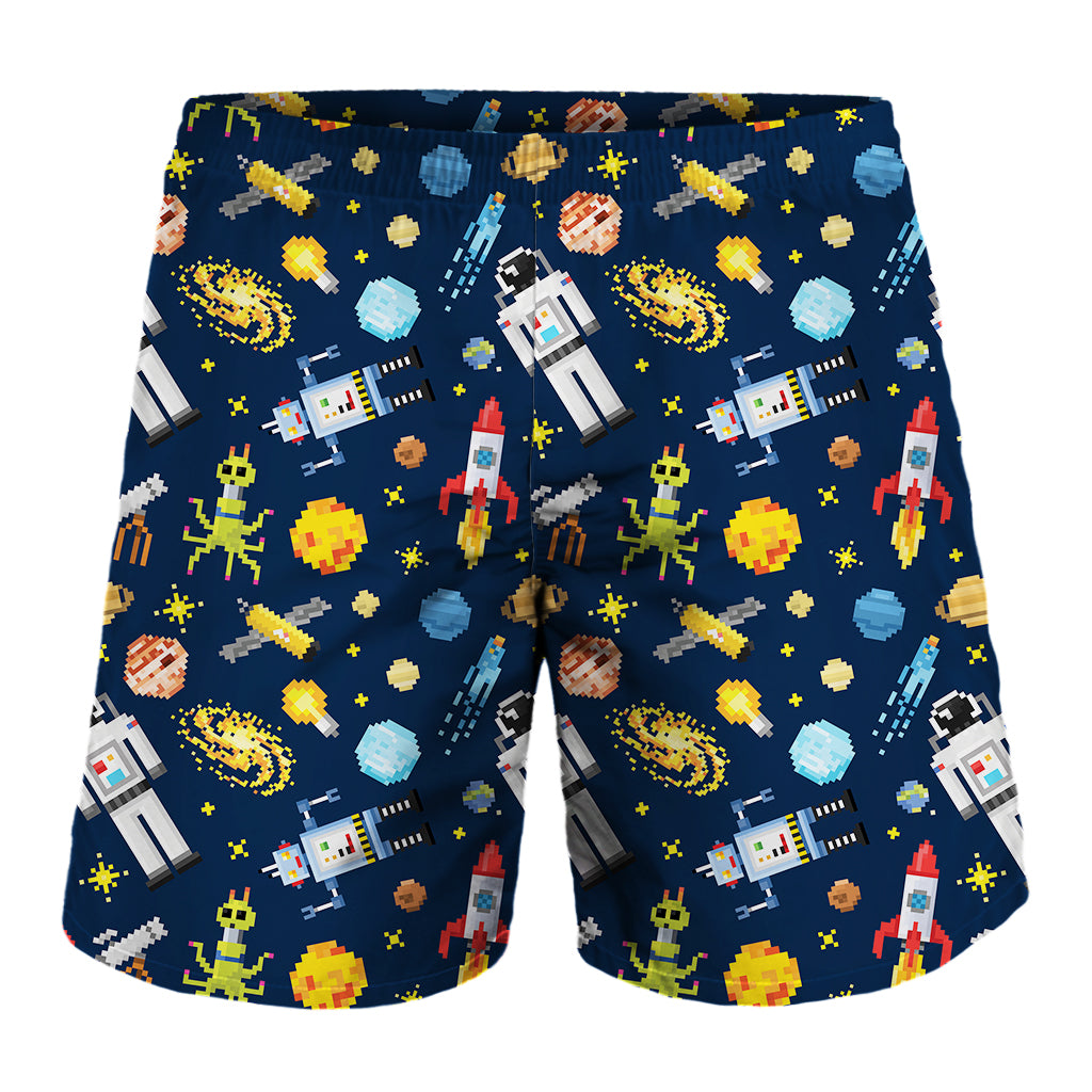 Pixel Space Pattern Print Men's Shorts