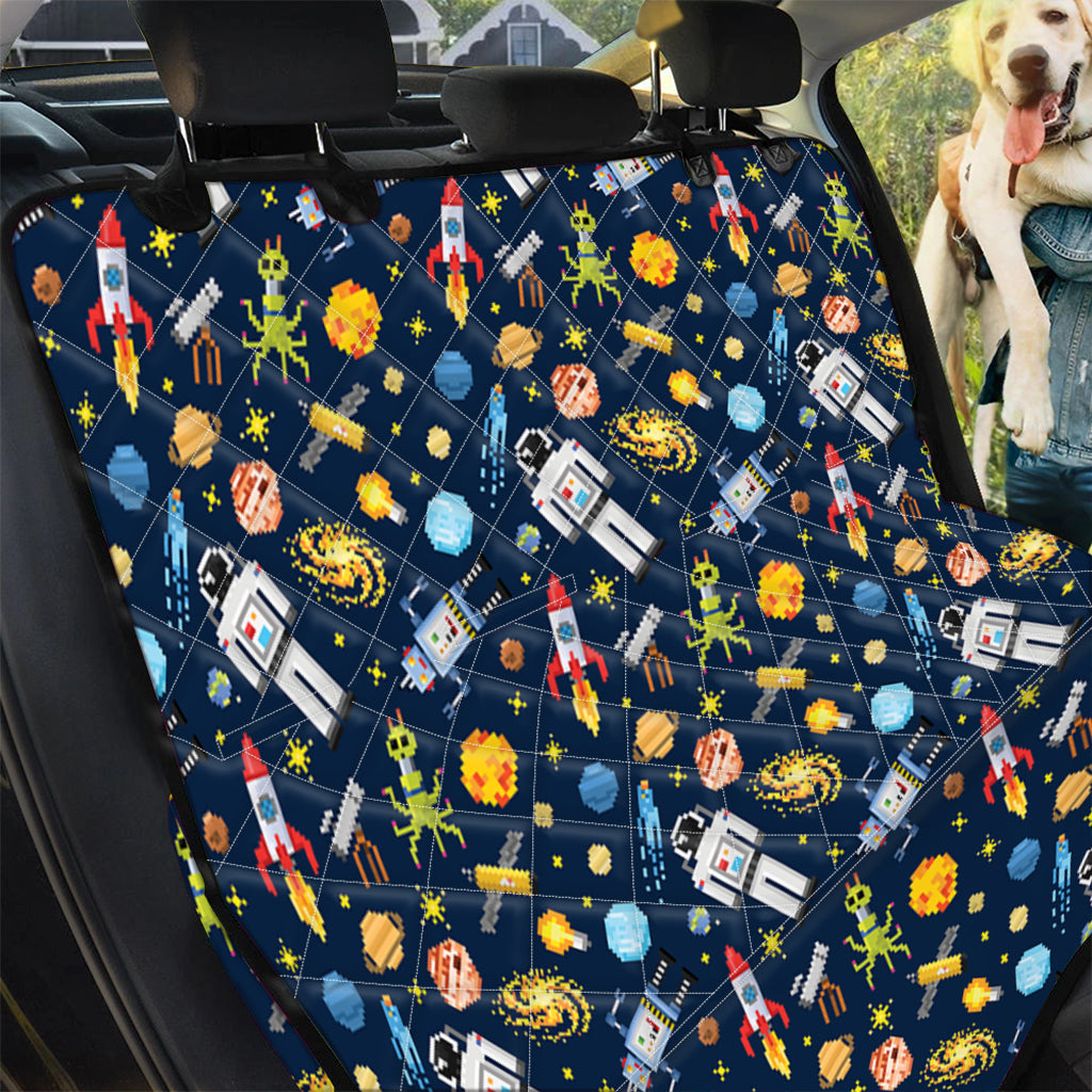 Pixel Space Pattern Print Pet Car Back Seat Cover