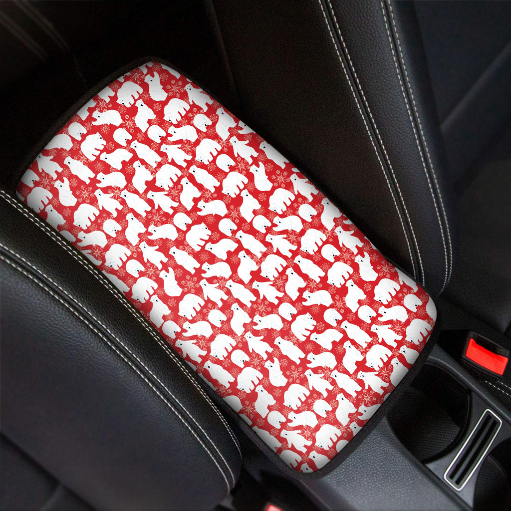 Polar Bear And Snowflake Pattern Print Car Center Console Cover