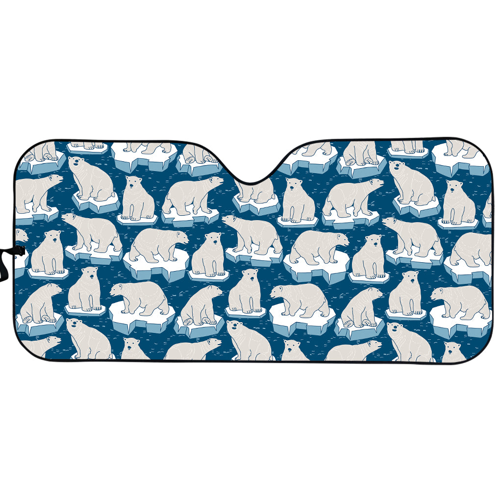 Polar Bear On Ice Pattern Print Car Sun Shade