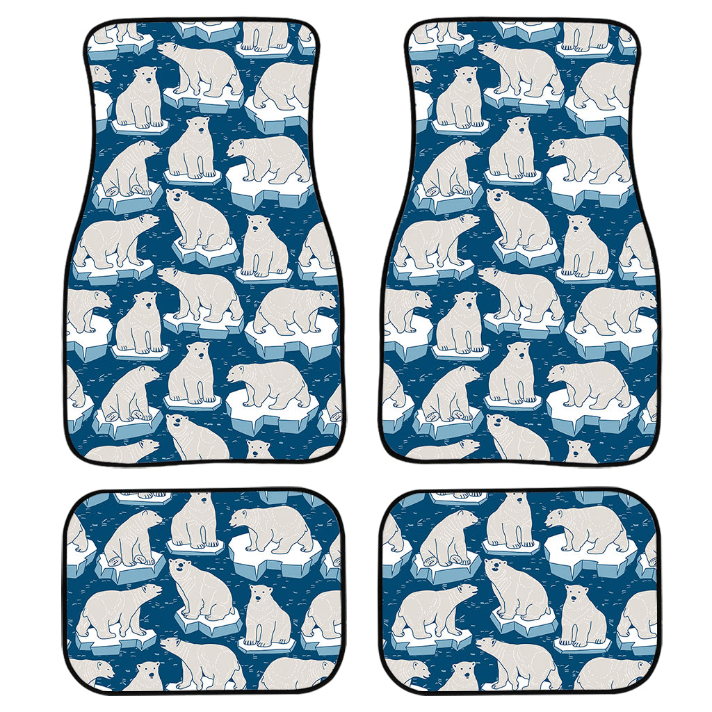 Polar Bear On Ice Pattern Print Front and Back Car Floor Mats