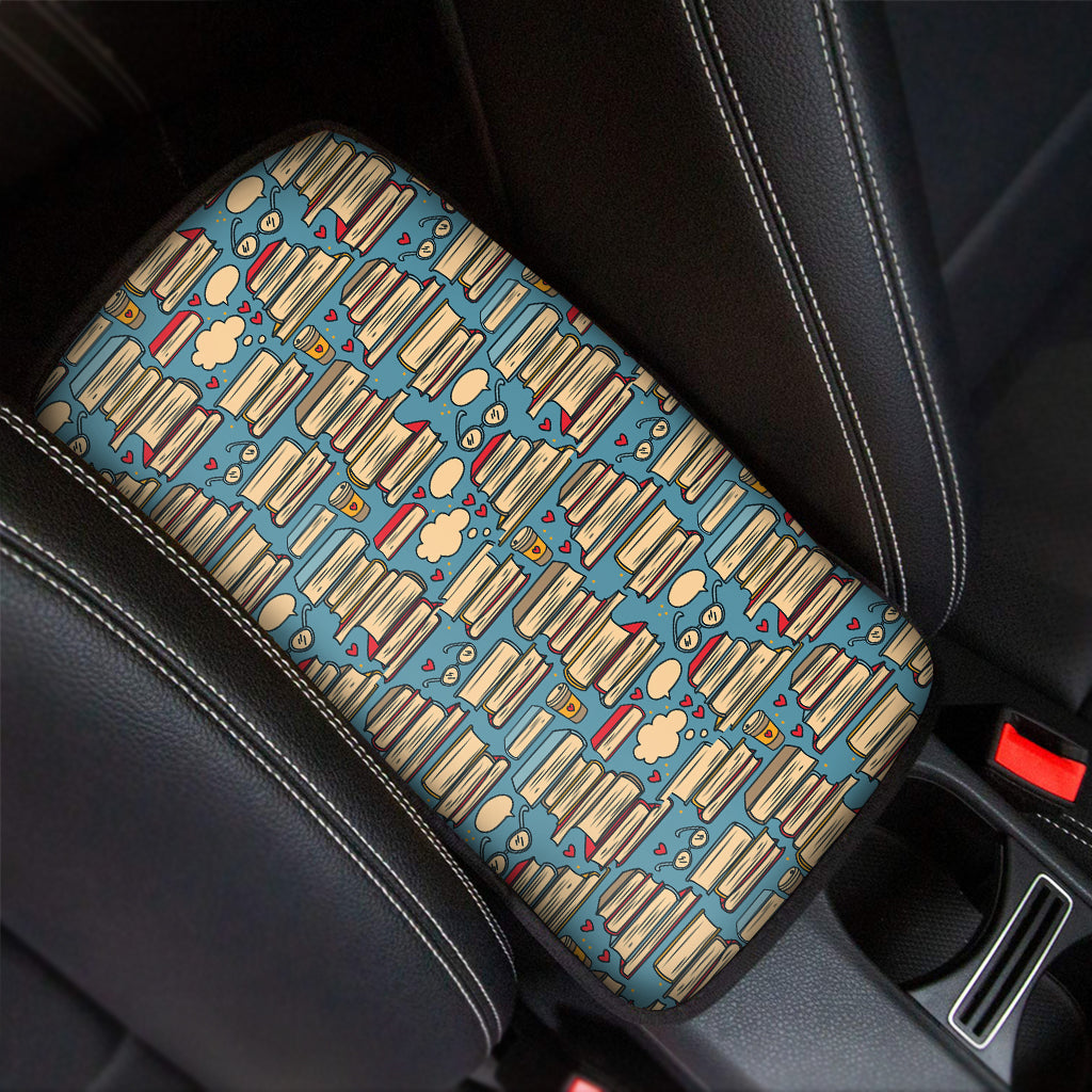 Pop Art Books Pattern Print Car Center Console Cover