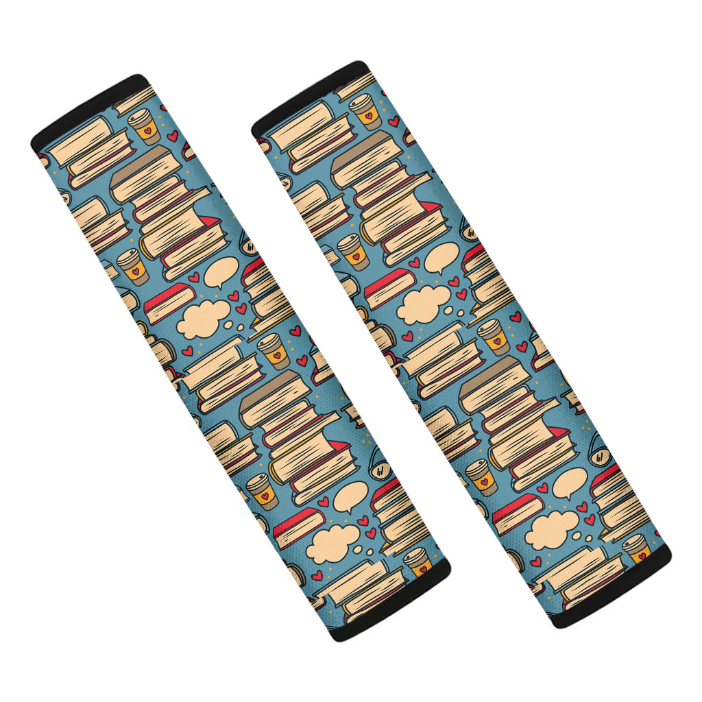 Pop Art Books Pattern Print Car Seat Belt Covers