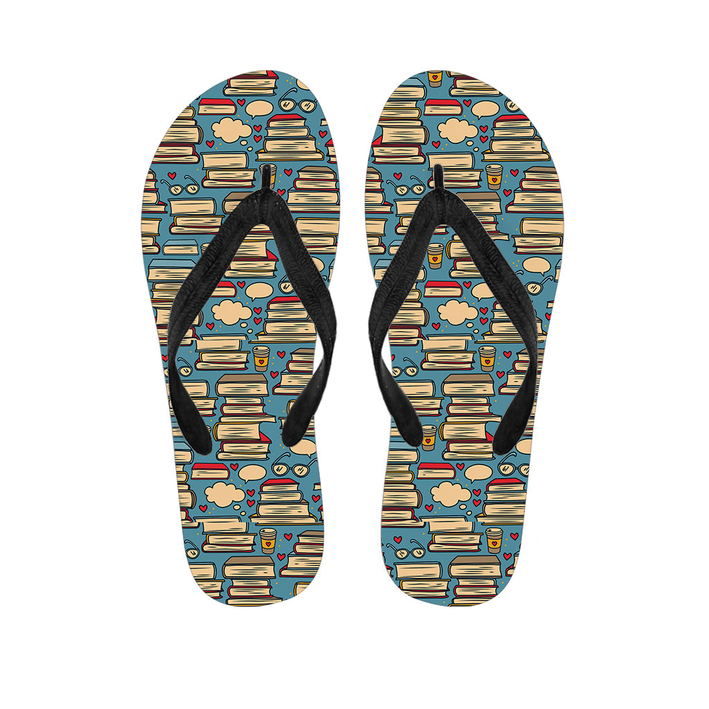 Pop Art Books Pattern Print Flip Flops