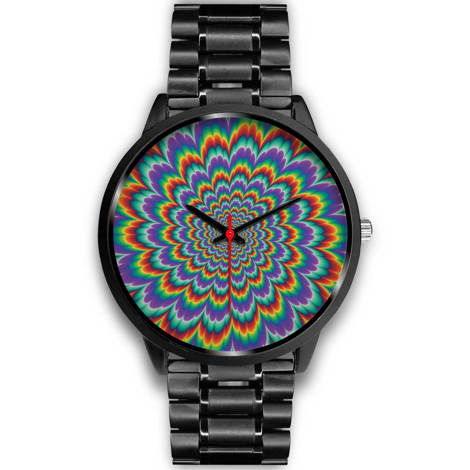 Psychedelic Expansion Optical Illusion Black Watch