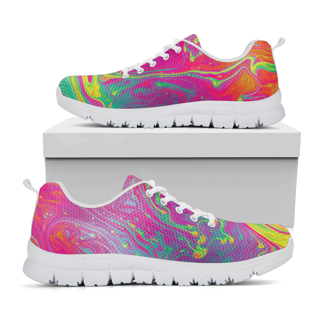 Psychedelic Formed Print White Sneakers