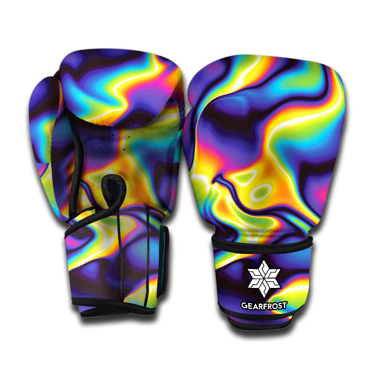 Psychedelic Wavy Print Boxing Gloves