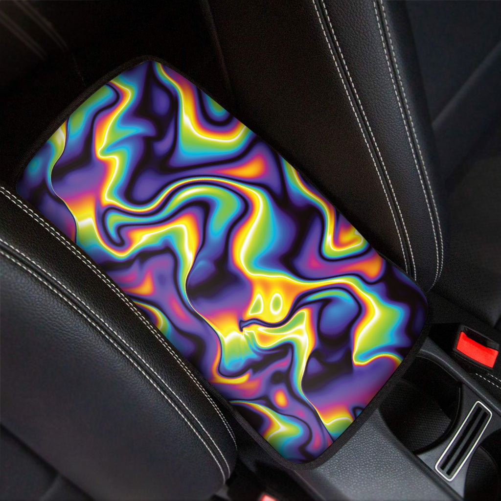 Psychedelic Wavy Print Car Center Console Cover